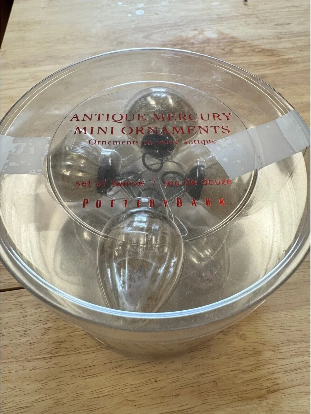 Pottery Barn Antique Mercury Mini Silver Glass Ornaments Set of 12
